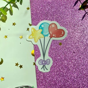 Cute Circus Clown Balloons Waterproof Sticker
