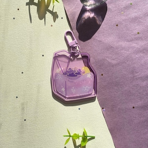 Purple Starry Milk Carton 2.7 Inch Acrylic Keychain
