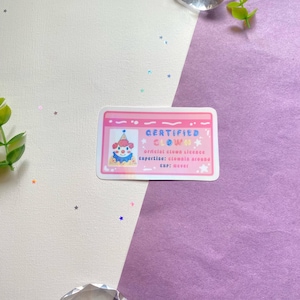 Pegatina holográfica impermeable con licencia estética rosa de payaso certificado
