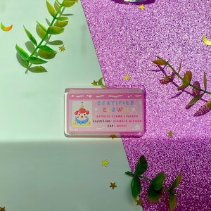 Certified Clown Core Pink Cute Aesthetic License Glitter Epoxy Acrylic Accessory Backpack Lanyard Pin