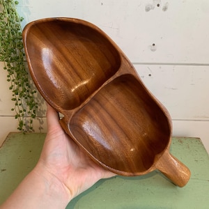 Vintage Carved Rain Tree Timber Dish Nature Play Rustic Home