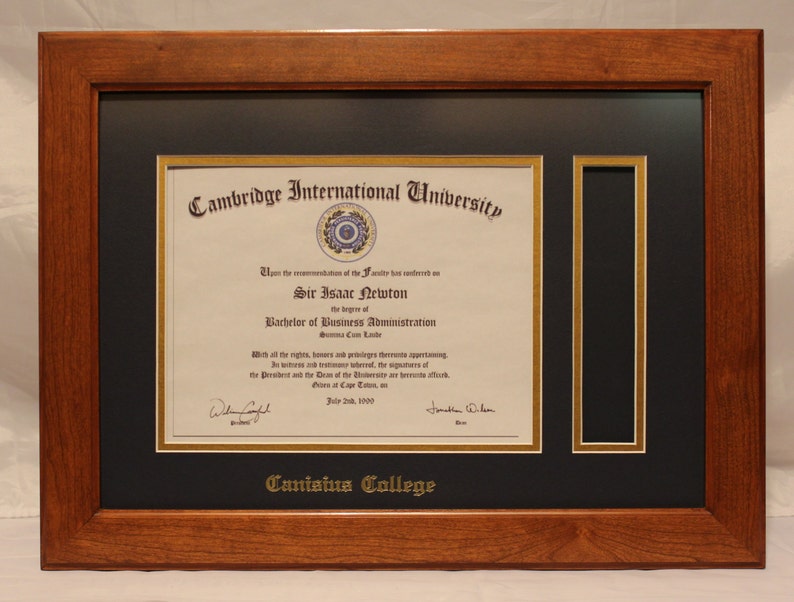 Diploma Frame Tassel Frame Canisius College Solid Cherry Etsy