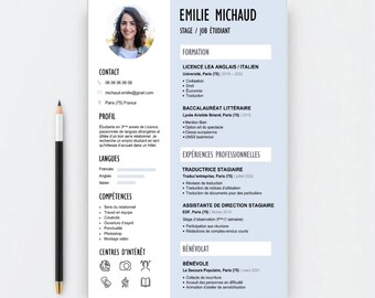 CV Resume internship/student job + 2 personalized cover letters