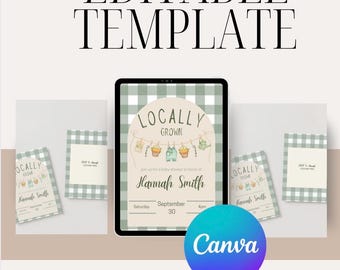 Locally Grown Baby Shower | Canva Editable Template