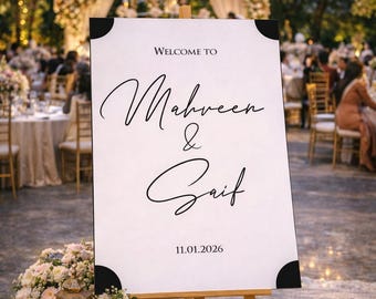 Custom Wedding Reception Welcome Sign | FoamPVC Board, A1/A2 Sizes Available | FREE DELIVERY