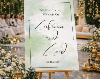 Custom Nikkah Welcome Sign | FoamPVC Board, A1/A2 Sizes Available | FREE DELIVERY