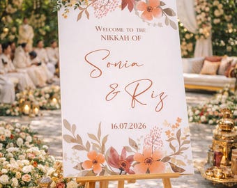 Custom Nikkah Welcome Sign | FoamPVC Board, A1/A2 Sizes Available | FREE DELIVERY
