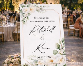Custom Wedding Reception Welcome Sign | FoamPVC Board, A1/A2 Sizes Available | FREE DELIVERY
