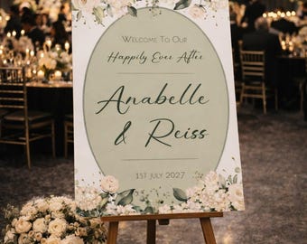 Custom Wedding Reception Welcome Sign | FoamPVC Board, A1/A2 Sizes Available | FREE DELIVERY