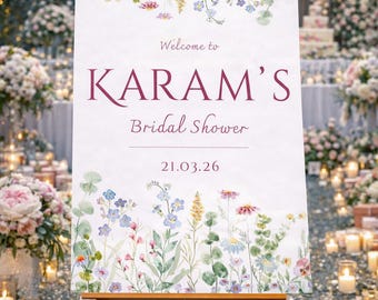 Custom Bridal Shower Sign | FoamPVC Board, A1/A2 Sizes Available | FREE DELIVERY