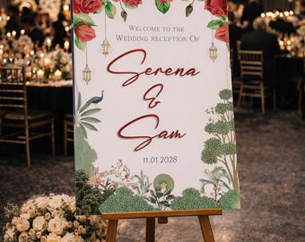 Custom Wedding Reception Welcome Sign | FoamPVC Board, A1/A2 Sizes Available | FREE DELIVERY