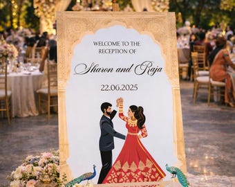 Custom Wedding Reception Welcome Sign | FoamPVC Board, A1/A2 Sizes Available | FREE DELIVERY