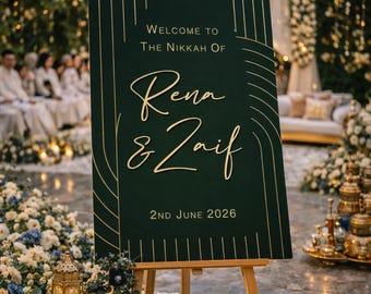Custom Nikkah Welcome Sign | FoamPVC Board, A1/A2 Sizes Available | FREE DELIVERY