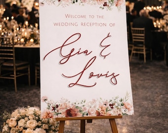 Custom Wedding Reception Welcome Sign | FoamPVC Board, A1/A2 Sizes Available | FREE DELIVERY