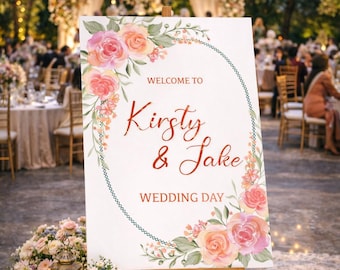 Custom Wedding Reception Welcome Sign | FoamPVC Board, A1/A2 Sizes Available | FREE DELIVERY