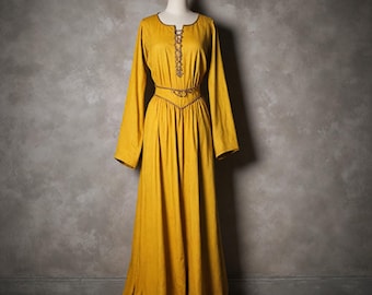 Medieval Lace-Up Gown PDF Sewing Pattern | Full-Length Renaissance Dress with Adjustable Lace-Up Front | Beginner-Friendly Cosplay
