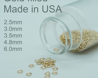 30pcs 14K Gold Filled Jump Rings, Gold Filled Open Jump Ring For Permanent Jewelry Making Supplies-22 & 24 gauge