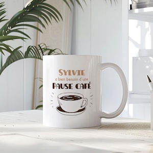 Mug personnalisé "C'est l'heure de la pause café / thé" | Mug humour