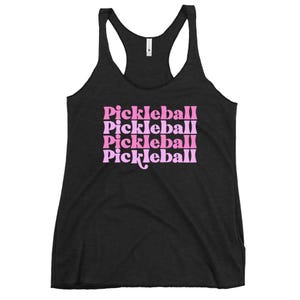Pickleball Retro - Pink Pickleball - Women&#39;s Racerback Tank