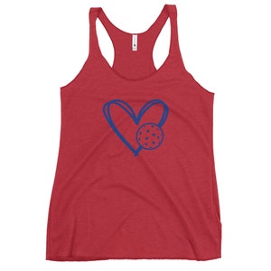 Pickleball Heart Tank - Pickleball Tank Top - Women&#39;s Racerback Tank