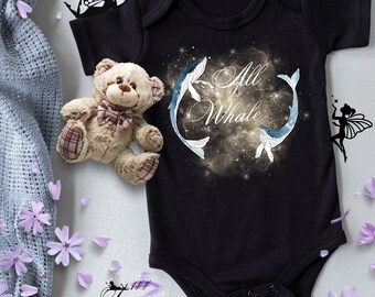 All is Whale Classic Baby Short Sleeve Bodysuit