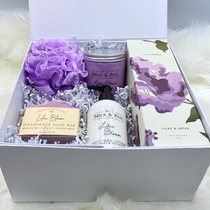 Spa Gift Box Friend Gift Box Spa Gift Set Self Care Gift Box Succulent Gift Box Thinking of You Mother's Day Gift Box Thank You Gift Lilac Bloom Gift Set