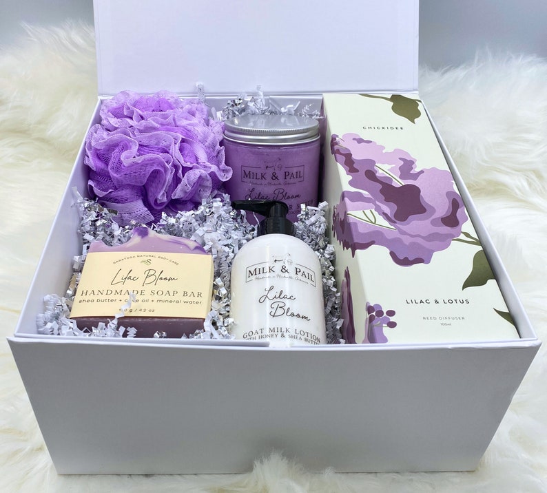 Spa Gift Box Friend Gift Box Spa Gift Set Self Care Gift Box Succulent Gift Box Thinking of You Mother's Day Gift Box Thank You Gift Lilac Bloom Gift Set