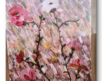 Flores, 60x42 cm, pinturas, acrilico, cartulina, flores, armonia, petalos