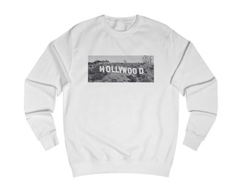 Vintage Hollywood California Sign Grunge Style Comfort Colors Crewneck Sweatshirt | Hollywood Los Angeles Unisex Sweater | Clue