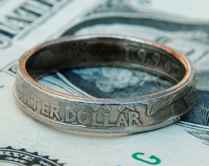 Quarter Ring Handmade From Genuine US Coin Unisex Etsy