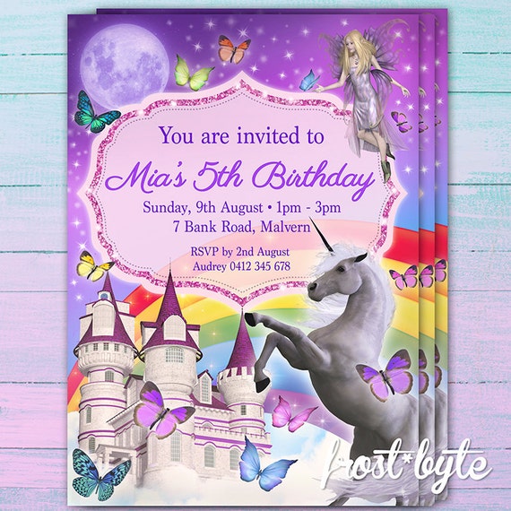 Conte De Fees Invitation Anniversaire Arc En Ciel De Fee Etsy Conte De Fees Invitation Anniversaire Arc En Ciel De Fee Etsy
