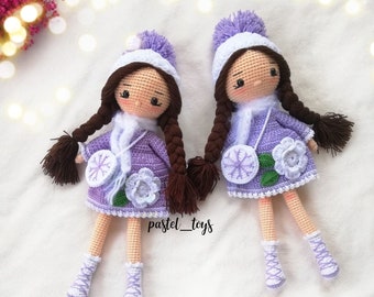 Tığ işi bebekler, amigurumi bebek, tığ işi oyuncak, tığ işi çiçek, kış bebeği, kızlar için hediye, doğum günü hediyesi,winter snowflake doll