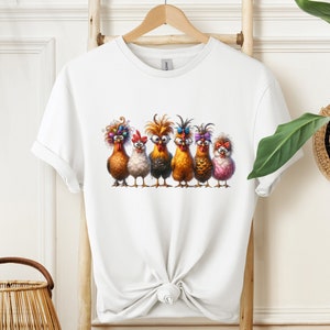 Funny Chicken Shirt, Crazy Hens Tee image 1