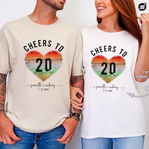 Personalized 20th Anniversary T-Shirt: Cheers to Twenty Years