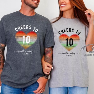 Personalized 10th Anniversary T-Shirt: Married Couple Gift