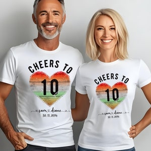 Personalized 10th Anniversary T-Shirt: Married Couple Gift