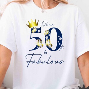 Fifty & Fabulous Birthday Shirt, Birthday Crew T-Shirt, 50th Celebration Shirt, Hello 50 Gift, Golden 50th Birthday Tee, Cheers to 50th Tee