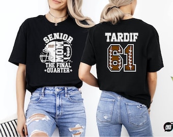 Class of 2027 Senior Football Mom Shirt, Graduation Family Matching Senior Night Tee