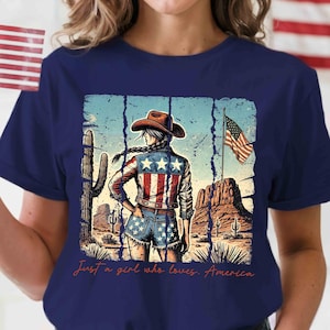 American Cowgirl T-shirt: Western USA Pride, 4th of July Gift