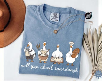 Funny Sourdough Comfort Colors® Shirt, Personalized Baker Gift, Geese Baking Crew Tee