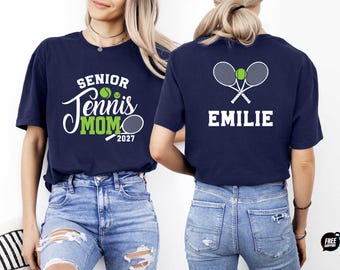 Personalized 2027 Senior Tennis Mom Dad Family Members Shirts