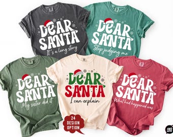 Comfort Colors® Dear Santa Group Shirts, Custom Claus Letter, Santa Sweatshirt