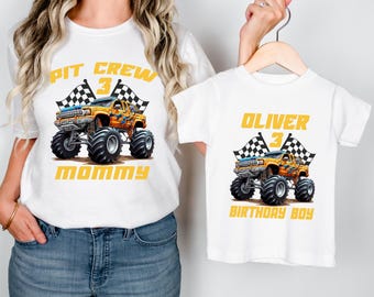 Monster Truck Birthday Boy Shirt: Custom Family Matching Party