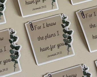 Jeremiah 29:11 - Stickers, Faith Based stickers, Christian stickers