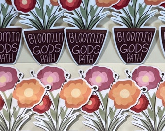 Bloom in Gods path - Stickers, Faith Based stickers, Christian stickers