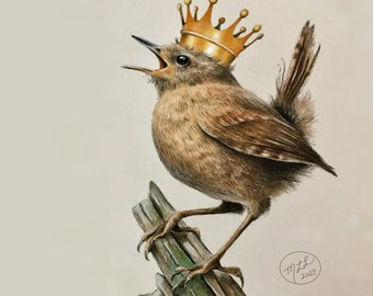Wren Queen Greeting Card by Melody Lea Lamb