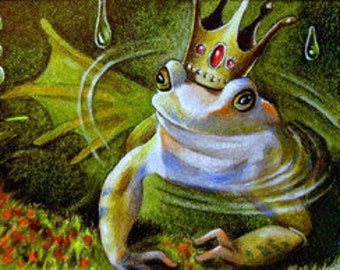 Frog Prince Bookmark From Original Painting by Melody Lea Lamb