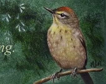 Warbler Bird Bookmark from Original Art by Melody Lea Lamb