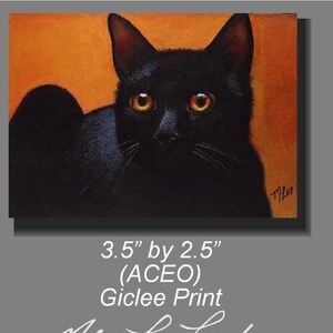 Gatto, arte da Melody Lea Lamb, ACEO stampa nero di Halloween