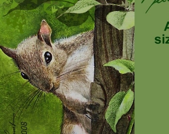 Squirrel Art Bookmark From Original Painting by Melody Lea Lamb